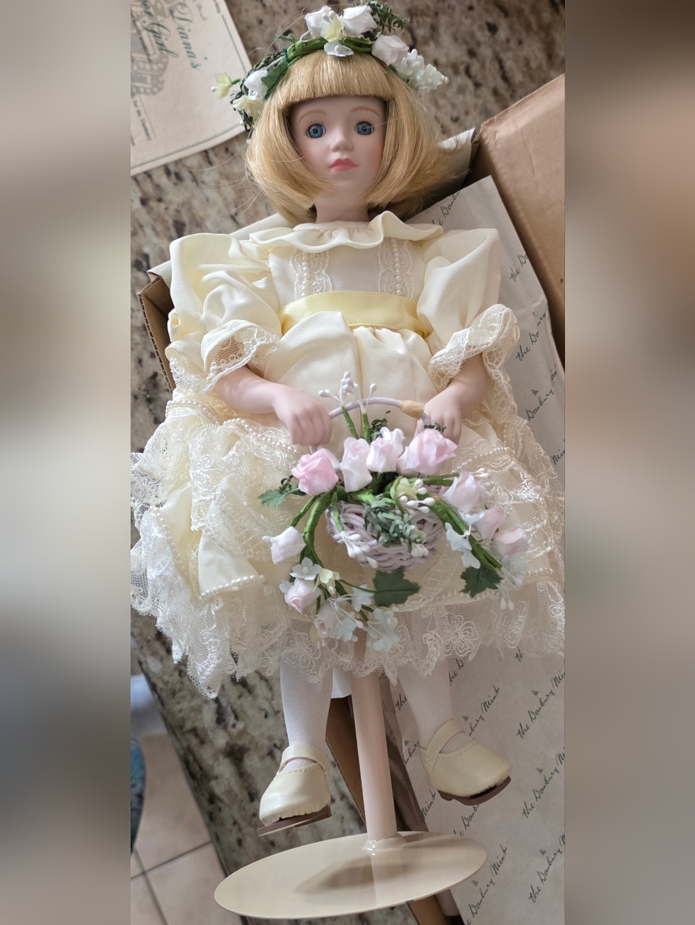 Vintage Danbury Mint Princess Diana's Wedding Flower Girl, Porcelain NIB